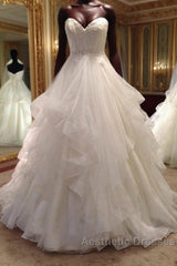 Long Ball Gown Tulle Sweetheart Wedding Dresses