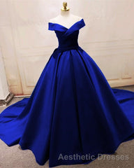 Long Green Satin V-neck Ball Gowns Evening Prom Dresses Off The Shoulder