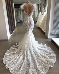 Long Mermaid Sweetheart Beading Appliques Lace Wedding Dresses