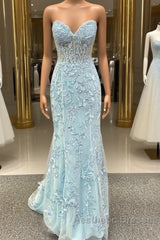 Mermaid Bay Blue Lace Corset Dresses