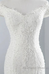 Mermaid Off-The-Shoulder Bride Gown Long Wedding Gown With Lace