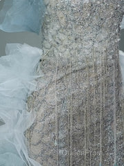 Mermaid Off-The-Shoulder Tulle Sequin Long Ball Gown, Elegant Rhinestone Evening Gown