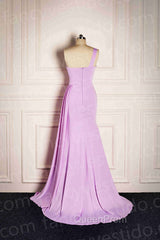 Mermaid One Shoulder Long Bridesmaid Dresses