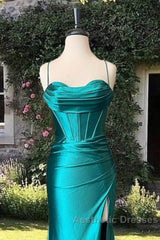 Mermaid Sweetheart Corset Back Satin Dresses