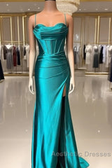 Mermaid Sweetheart Corset Back Satin Dresses