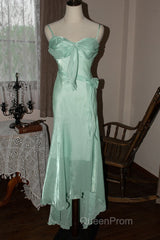 Mint Vintage Spaghetti Strap Chiffon Long Evening Prom Dresses