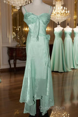 Mint Vintage Spaghetti Strap Chiffon Long Evening Prom Dresses