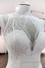 Modest Long A-line Chiffon Jewel Appliques Open Back Wedding Dresses