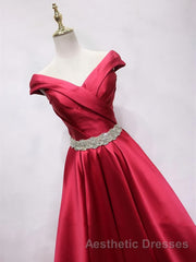Off the Shoulder Burgundy Long Evening Prom Dresses, Off Shoulder Wine Red Formal Evening Dresses