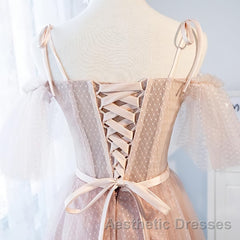Off the Shoulder Short Pink Evening Prom Dresses with Corset Back, Short Pink Formal Graduation Bridesmaid Dresses