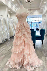 Light Blue Corset Lace Tiered Tulle Long Formal Dresses
