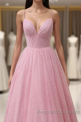 Pink Shinning Evening Prom Dresses, Homecoming Dresses ,Formal Dresses, Evening Dresses, Dance Dresses, Graduation Party Dresses