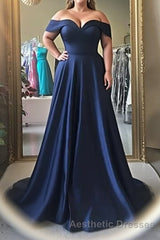 Simple Off The Shoulder Long Ball Gowns Evening Prom Dresses