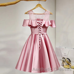 Pink Short Girls Cute Short Evening Prom Dresses