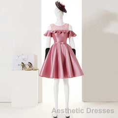 Pink Short Girls Cute Short Evening Prom Dresses