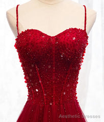 Prom Dresses, Beaded Sweetheart Long Formal Dress, Junior Prom Dress