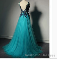 Top Selling Long Open Back Navy Blue Lace Long Women Modest Elegant Evening Prom Dresses