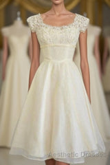 Classy Ivory Beach Handmade Short Evening Prom Dresses
