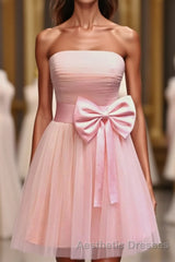 Strapless A Line 2023 Simple Cheap Short Evening Prom Dresses