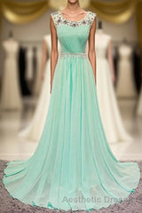 Simple Chiffon Long Cheap Modest For Teens Elegant Evening Prom Dresses