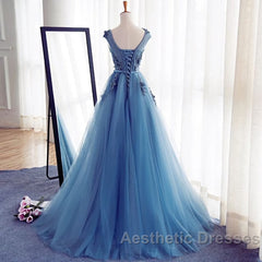 A Line Flowers Long Charming Women Evening Prom Dresses