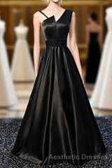 Stylish Satin Long Evening Prom Gown Formal Dresses