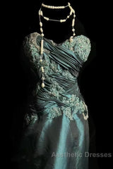 Retro Mermaid Sweetheart Taffeta Long Evening Dresses Evening Prom Dresses
