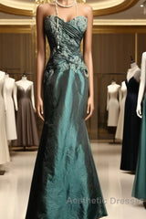 Retro Mermaid Sweetheart Taffeta Long Evening Dresses Evening Prom Dresses