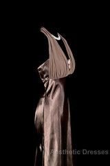 Retro Mermaid V Neckline Chiffon Brown Evening Dresses Evening Prom Dresses