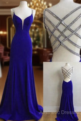 Royal Blue Evening Prom Dresses For Teens, Evening Prom Dresses, Graduation School Party Gown
