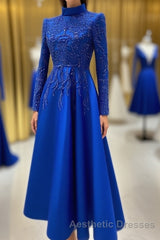 Royal blue Evening Prom Dresses lace Beaded Evening Prom Dresses,Wedding Party Dresses