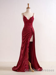Sheath Black Long Appliques Evening Prom Dresses