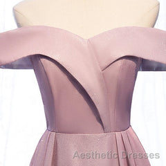 Shiny Off Shoulder Pink Ombre Evening Prom Dresses, Pink Ombre Formal Graduation Evening Dresses