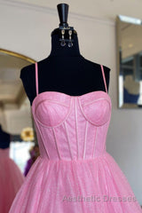 Shiny Purple Pink Long Evening Prom Dresses, Purple Pink Long Formal Evening Dresses