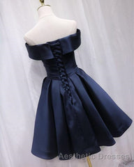 Short Satin Off Shoulder Homecoming Dresses For Evening Prom