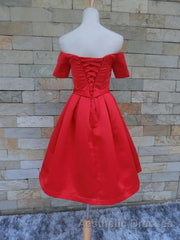 Short Sleeves Short Evening Prom Dresses, Short Sleeves Short Formal Homecoming Graduation Dresses