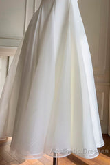 Simple A-Line Chiffon Short Ivory Evening Prom Dresses, Simple Ivory Bridesmaid Dresses