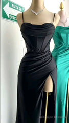 Simple Mermaid Floor Length Prom Dress With Slit