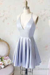 Simple Spaghetti Straps V-Neck Short Evening Prom Dresses/Homecoming Dresses