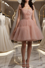 Simple tulle short Evening Prom Dresses, tulle homecoming Dresses