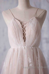 Spaghetti Strap Ruffle Lace A-line Wedding Dresses