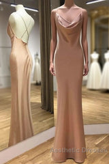 Spaghetti Straps Backless Mermaid Long Evening Prom Dresses Evening Dresses,