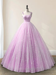 Sweetheart A-Line Tulle Long Evening Prom Dresses Sleeveless Quinceanera Dresses