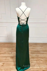 Sweetheart Neck Green Mermaid Long Evening Prom Dresses