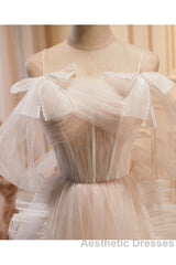 Unique And Noble Ivory Sleeveless Off Shoulder Ball Dresses Ivory Sheer Thin Shoulder Strap With Backless Strap Evening Prom Dresses
