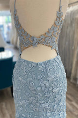 V Neck Light Blue Short Lace Evening Prom Dresses, Light Blue Short Blue Lace Graduation Homecoming Dresses