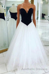 V Neck Open Back Black Velvet Top White Long Evening Prom Dresses, V Neck Black and White Formal Evening Dresses
