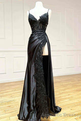 Wine Red Appliques Mermaid Long Formal Dress