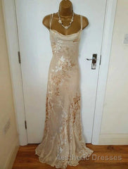 Vintage Champagne Floral Evening Prom Dresses Mermaid Birthday Outfits