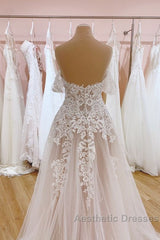 Vintage Long A-Line Off-the-Shoulder Sweetheart Backless Tulle Wedding Dresses